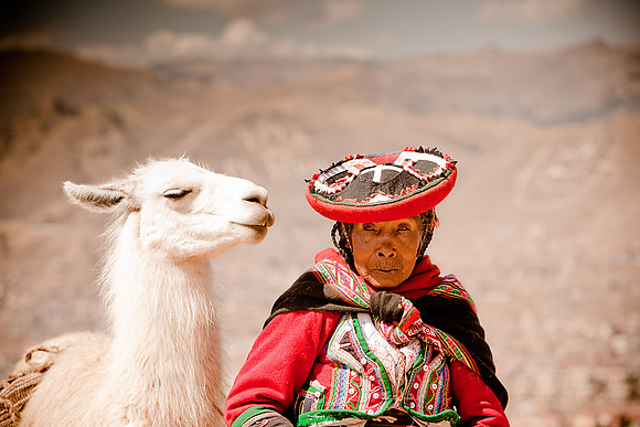 Quechua woman and her Llama